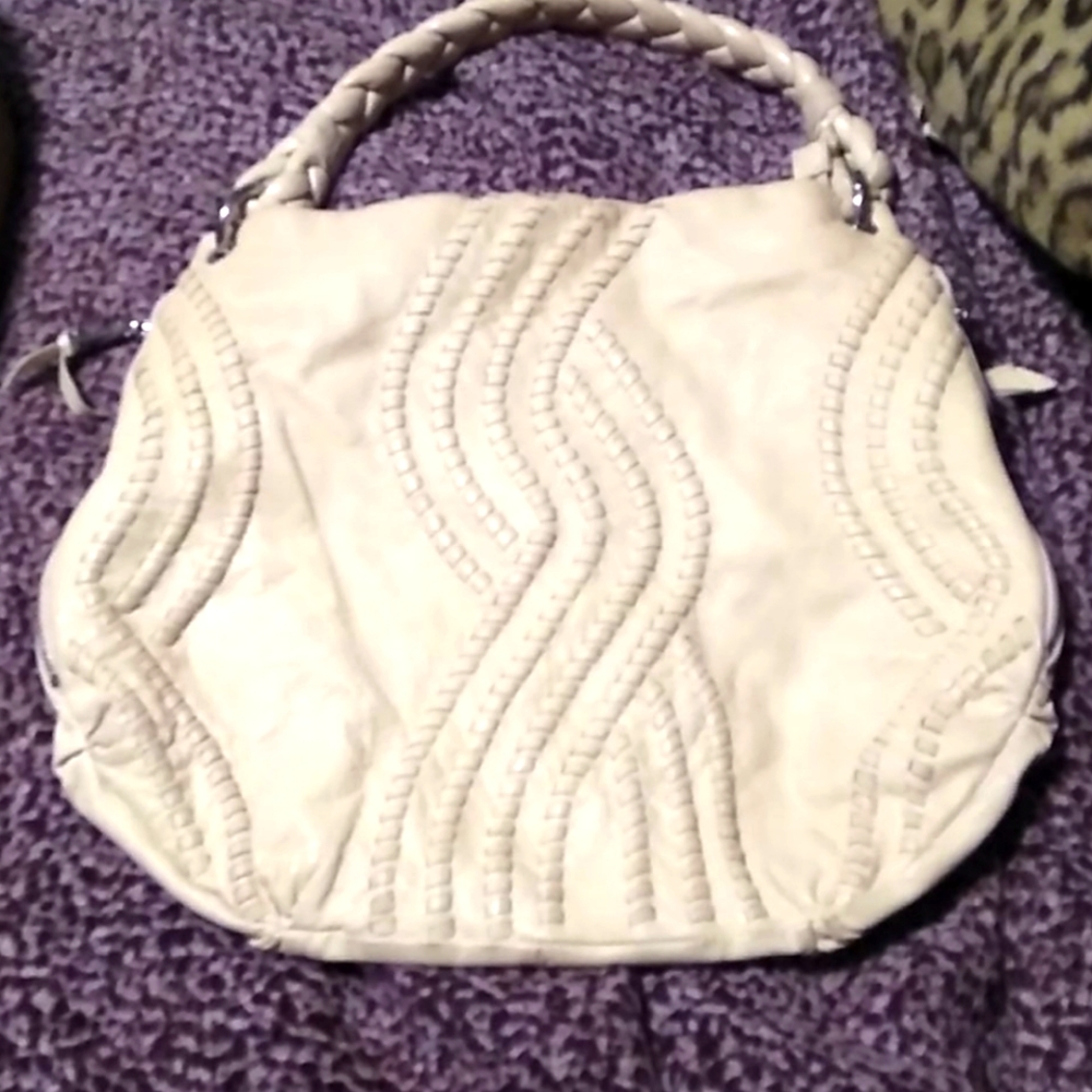 Vintage leather off white purse